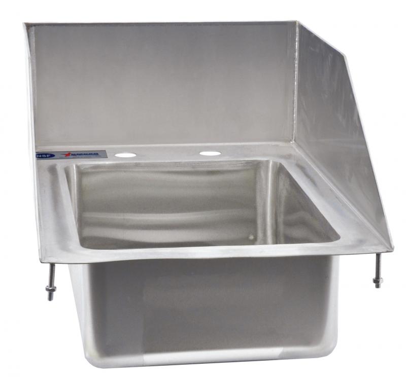 10� x 14� x 5� Stainless Steel Single Drop in Sink with 6" Left-Back-Right Splash